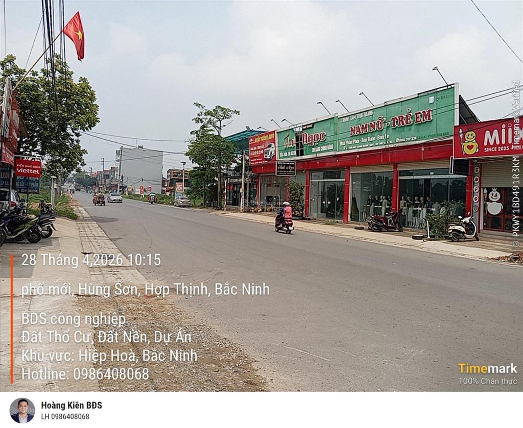 Bán đất tại đường tỉnh lộ 296, hùng sơn, hiệp hòa, 80m2 mt 5m, đối diện kdc bách nhẫn giá 3.8 tỷ