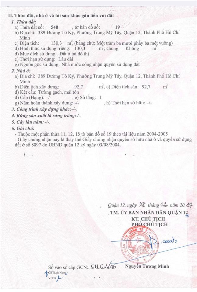 Nhà mặt tiền kinh doanh đường tô ký,diện tích130m2, sổ hồng riêng, chỉ 17.5 tỷ