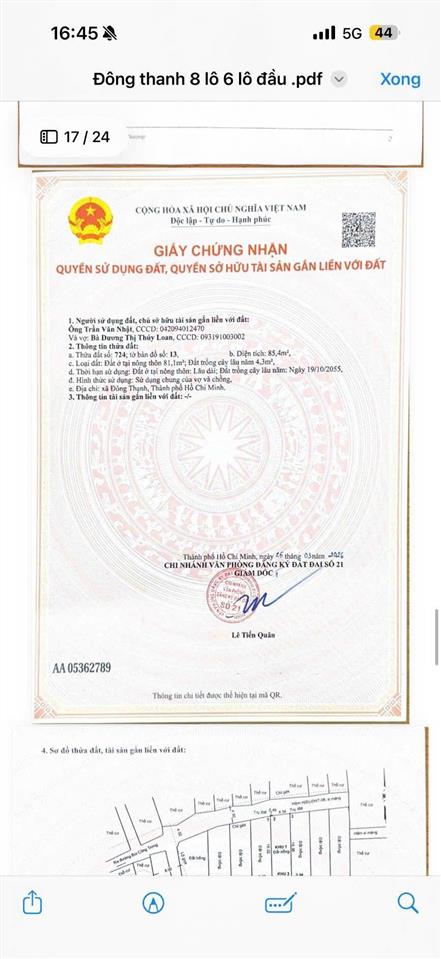 Đất 2 mặt tiền sẹc ngắn đường bùi công trừng, dt 85m2, sổ hồng riêng, gần chợ gấu, chỉ 2,65 tỷ
