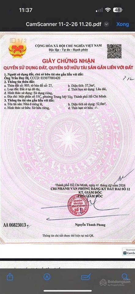 Đất sẹc ngắn đường đỗ hành, dt 58m2 , sổ hồng riêng, chỉ 3.59 tỷ