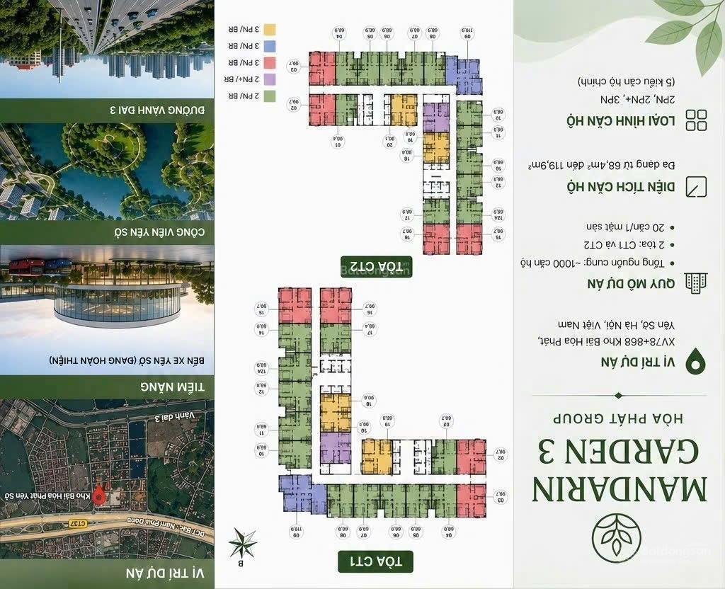 Chung cư 3pn  100m2 nhìn ra công viên yên sở giá chỉ từ 7,5 tỷ