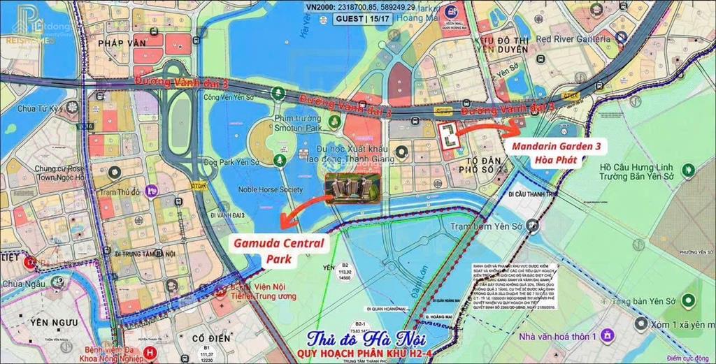 Trực tiếp cđt căn 3 phòng ngủ nhìn ra công viên yên sở giá dự kiến chỉ từ 7x tr/m2