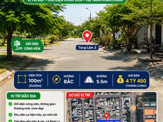 Bán đất đối diện công viên tùng lâm 3, hòa xuân