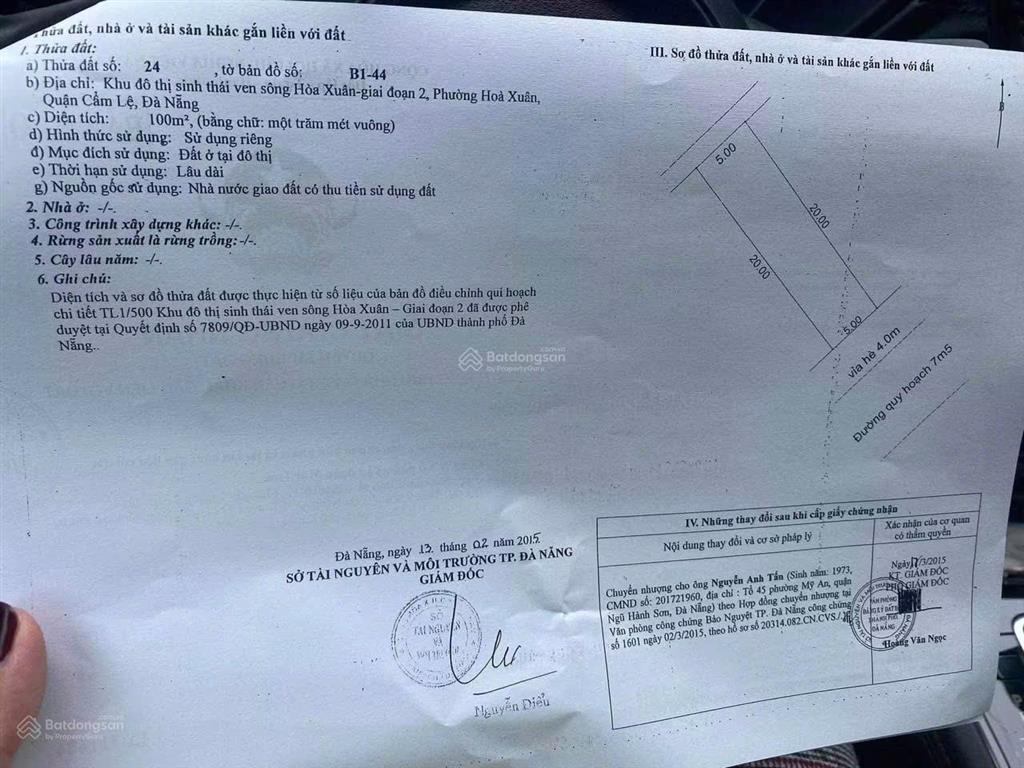 Bán cặp mt vũ đình liên hòa xuân  tp đà nẵng