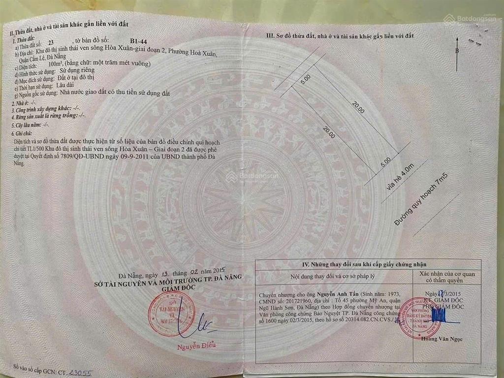 Bán cặp mt vũ đình liên hòa xuân  tp đà nẵng