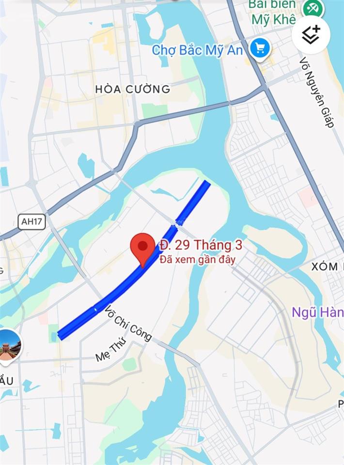 Bán đất mặt tiền đường 29 tháng 3 hòa xuân, đà nẵng
