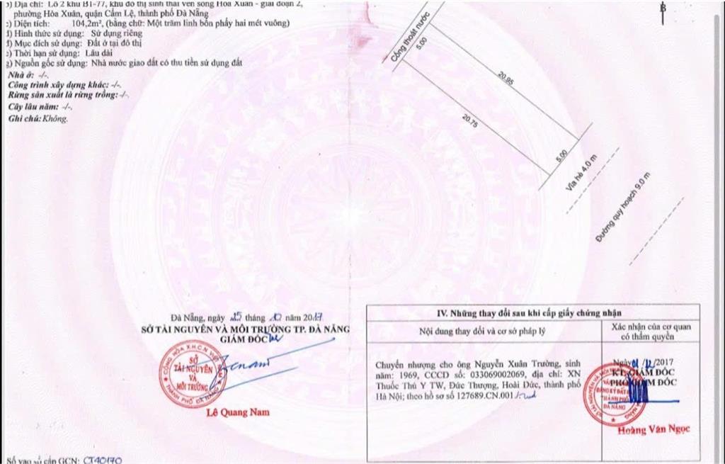 Bán đất mặt tiền đường 29 tháng 3 hòa xuân, đà nẵng