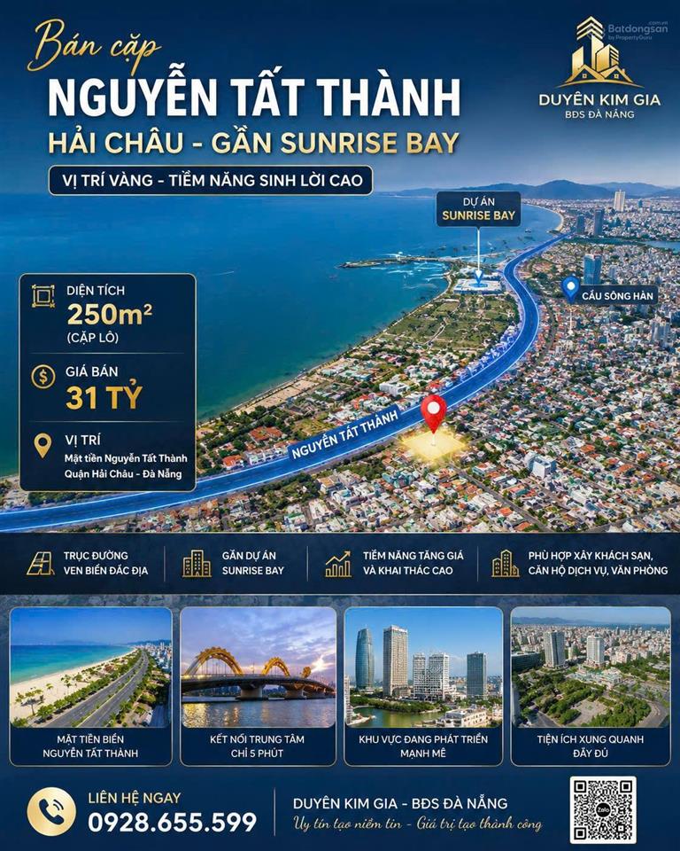 Bán cặp đất mặt tiền nguyễn tất thành hải châu, đà nẵng