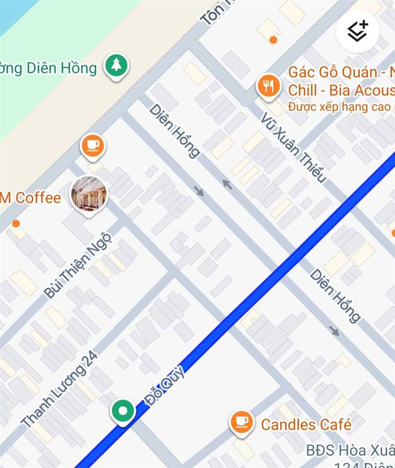 Bán lô góc 2 mặt tiền đỗ quỳ & diên hồng giữa cầu hòa xuân và cầu nguyễn tri phương, hòa xuân