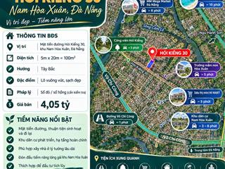 Bán đất mặt tiền hói kiểng 30 nam hòa xuân, đà nẵng