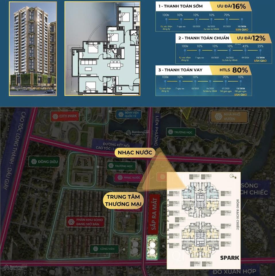 Căn góc 3pn, tầng có mảng xanh riêng tại masteri grand view the global city