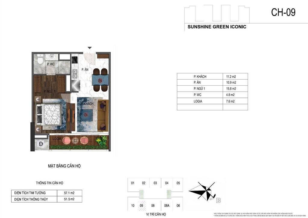 Nhà mình cho thuê căn hộ 52m2 full tiện nghi | khu cc cao cấp sunshine green iconic long biên