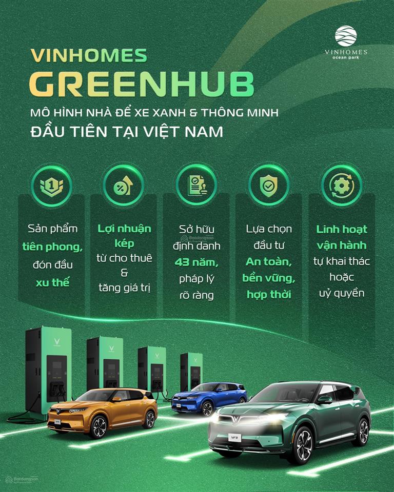 Bán lot đỗ xe greenhub đối diện tòa s2.05 vinhome ocean park