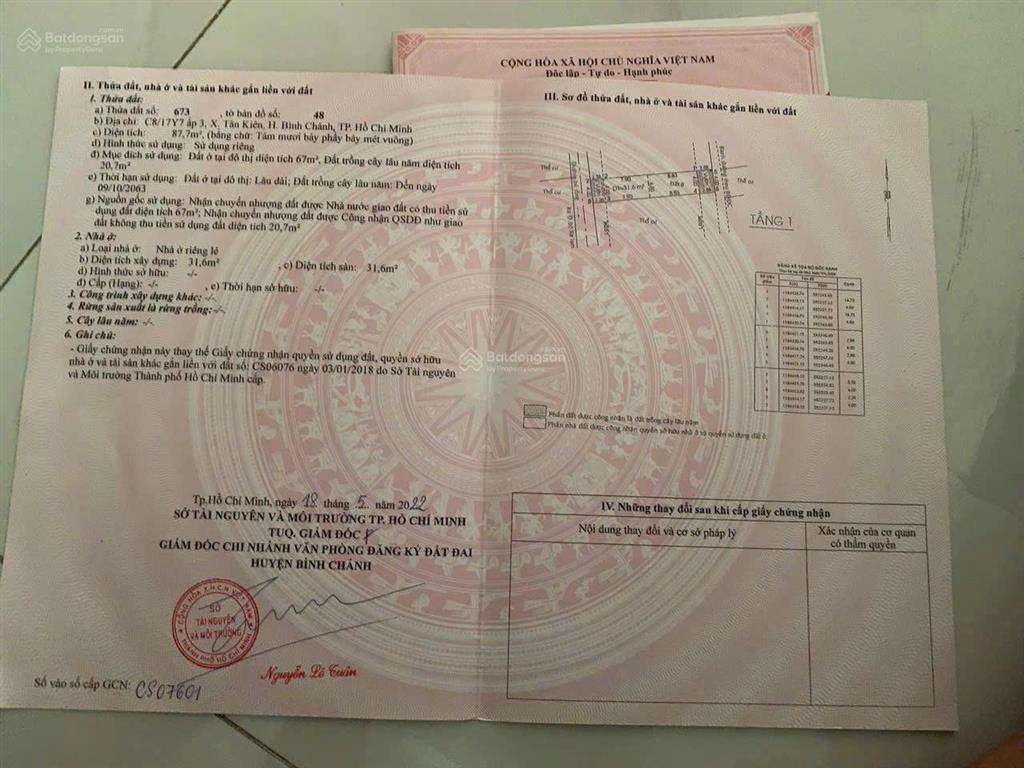 Bán đất tại đường bờ xe lam, tân kiên, giá 3,25 tỷ, dt 88 m2 full thổ cư