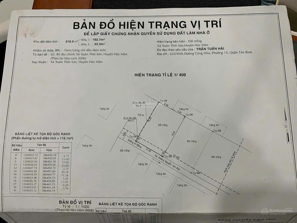 Bán đất giáp dự án vin, xuân thới sơn, hóc môn, hồ chí minh, 4,5 tỷ, 193m2, hàng hiếm view đẹp