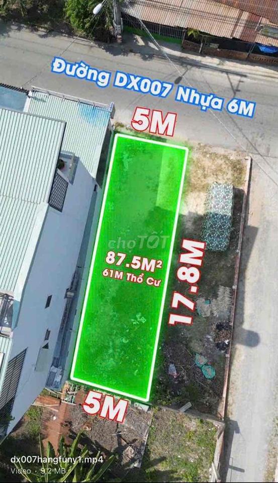 Bán đất góc 2MT mặt tiền kinh doanh DX007 - PHÚ Mỹ -Thủ Dầu Một