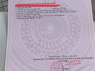 Bán đất giá tốt, 320 triệu, 109.3m2 tại nhĩ sự, xã ninh thân, thị xã ninh hòa