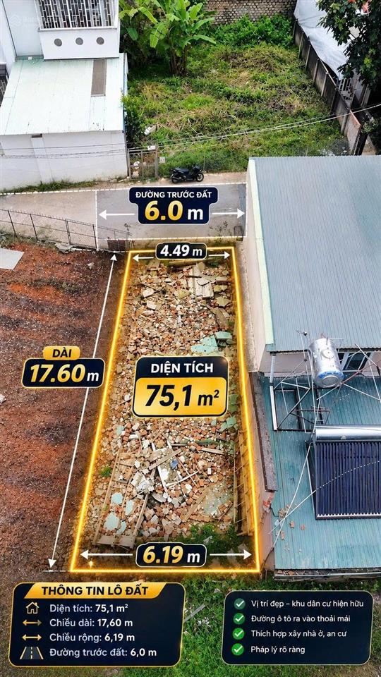 Đất sổ riêng xây dựng đường ô tô 75m2 khu ngô quyền giá chỉ 5,2 tỷ thương lượng