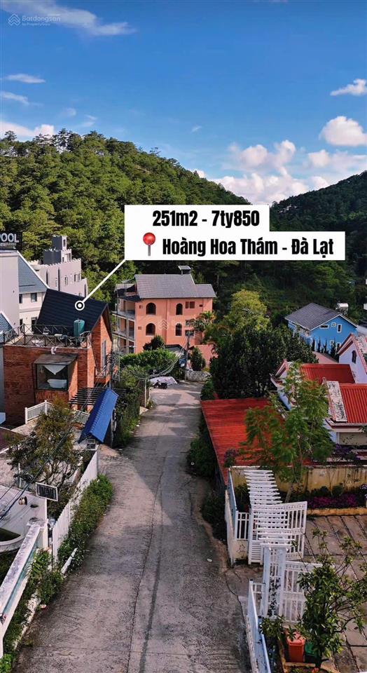 Bán 251m2 đất ở mặt tiền 12m đường ô tô hoàng hoa thám giá 7,850 tỷ thương lượng