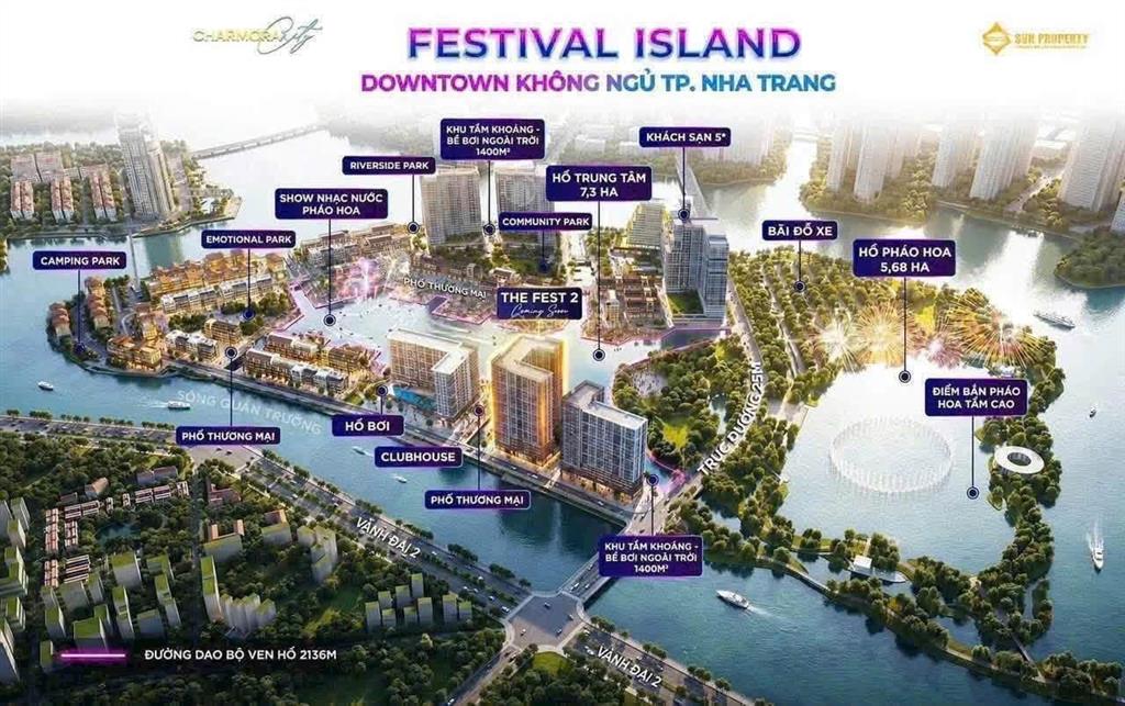 Căn hộ sun group  đảo festival island là trung tâm giải trí và kinh tế đêm mới ở nha trang