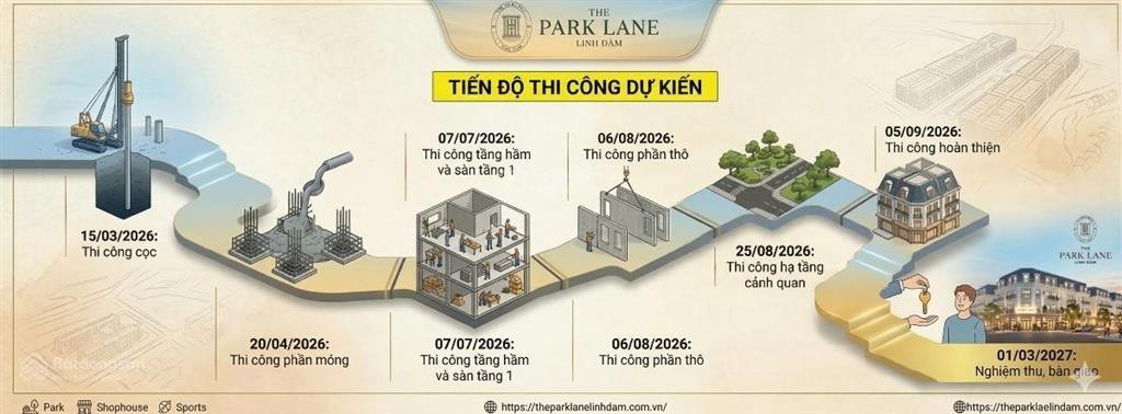 The park lane  linh đàm  biệt thự shophouse  đẳng cấp giá tốt hơn thị trường  150m2, giá 48 tỷ