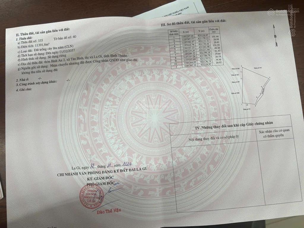 Đất mặt tiền đường lương định của