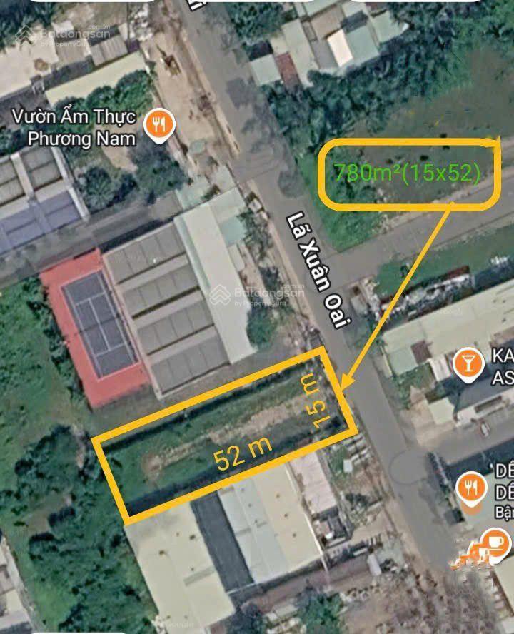 Đất mặt tiền lã xuân oai, 780m(15x52), full thổ, gần liên phường 50 tỷ tlcc