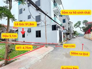 Siêu phẩm lô góc 91,8m 2 mặt thoáng gần hồ sinh thái oto tải tránh nhau