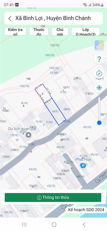 Nhà 2 mặt tiền đường vườn thơm, xã bình lợi, huyện b chánh. dt 9.5m (hậu 10.1)x 45m, 424m2