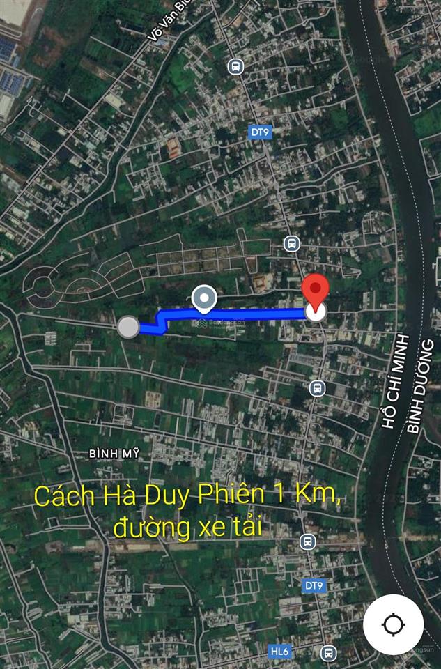 1.329 m² đất mặt tiền đường 171 bình mỹ xe tải thông view rạch thoáng mát, giá chỉ 5tr/m2