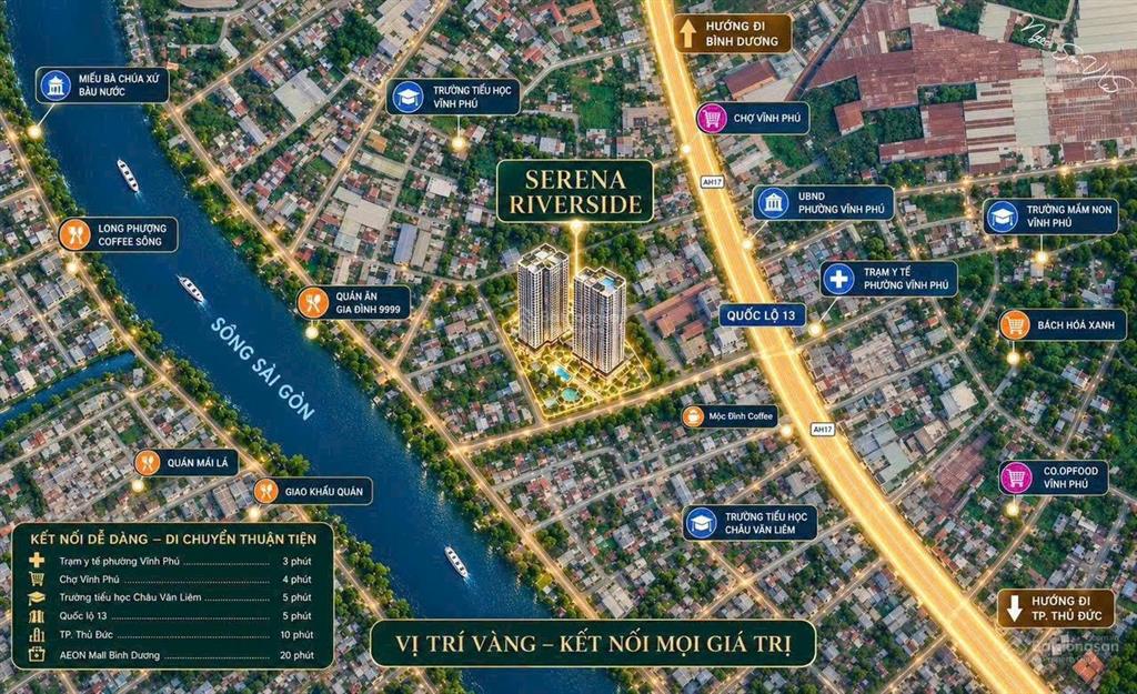 Serena riverside home resort bên sông sài gòn thanh toán 20% nhận nhà, ân hạn gốc lãi 24 tháng