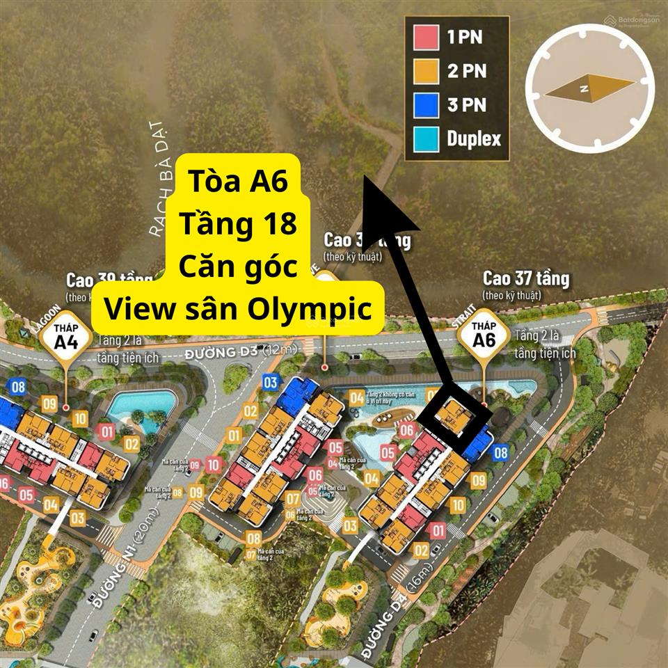 Bán 2pn góc tòa a6 view sân vận động căn số 7 lầu 18  khách em cần xử lý việc cần ra gấp