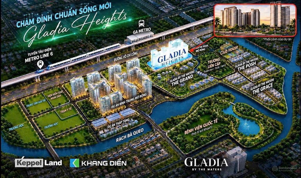3pn căn 13 tháp b3 gladia heights  view biệt thự hướng đông nam