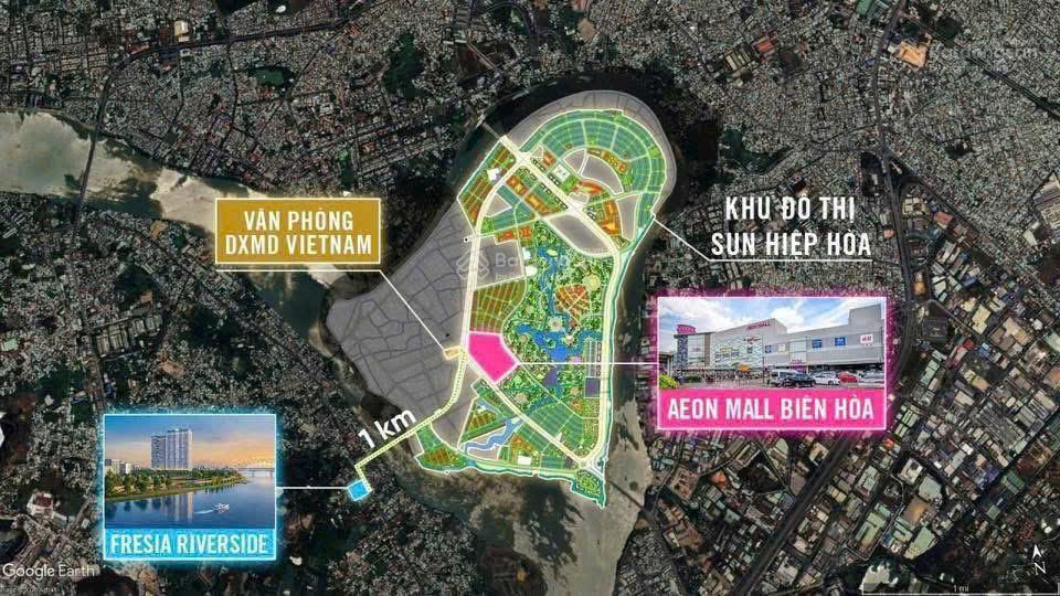 Bán căn hộ fresia riverside 100% view sông biên hòa đồng nai tt 25% sở hữu cách metro suối tiên 10p