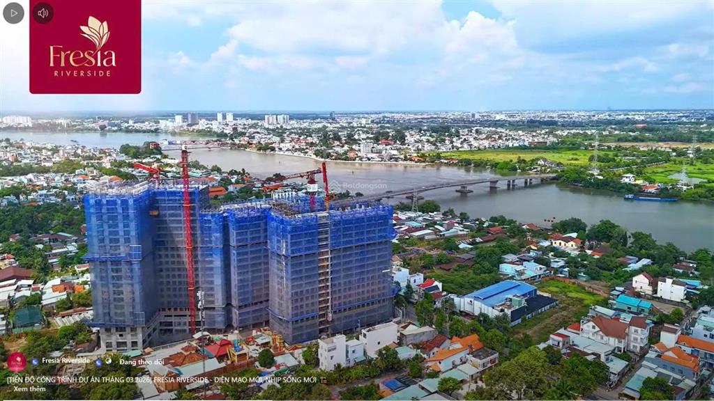 Bán căn hộ fresia riverside 100% view sông biên hòa đồng nai tt 25% sở hữu cách metro suối tiên 10p