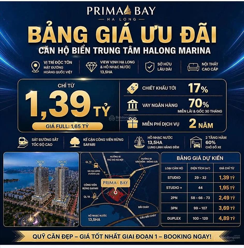 Full giá 1,65 tỷ sở hữu ngay căn hộ biển 5* hạ long, sổ hồng sở hữu lâu dài