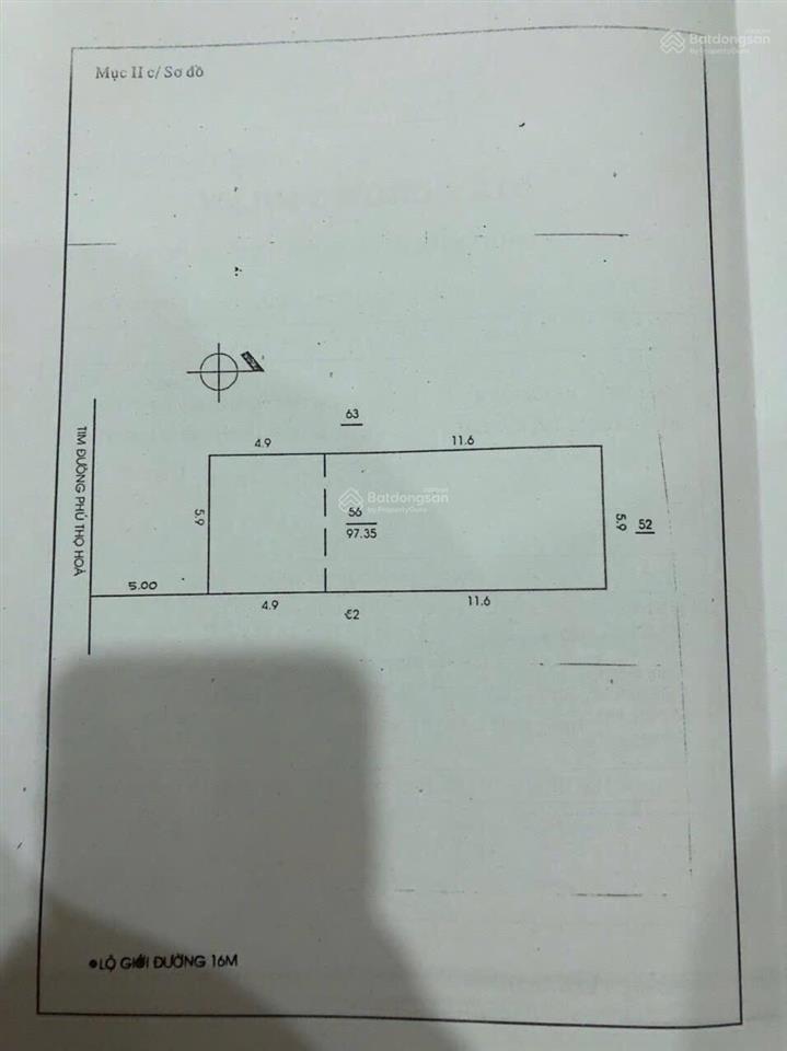 Mình chính chủ bán căn 314 phú thọ hòa khu kd vải (6x17=97m) giá 17,5 tỉ thương lượng