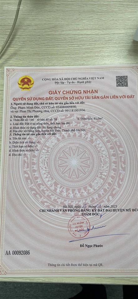 Cần bán đất mỹ đức để đi nước ngoài