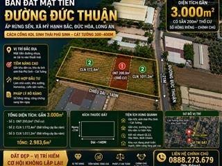 Bán đất chính chủ mặt tiền đường đức thuận  gần phú sinh, cát tường