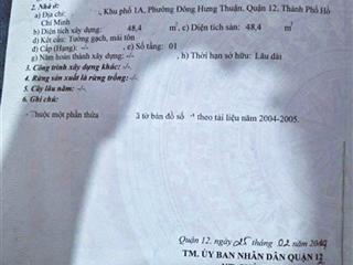 Bán nhà nguyễn văn quá  xe hơi né nhau  92m2 nở hậu  nhỉnh 5 tỷ tl