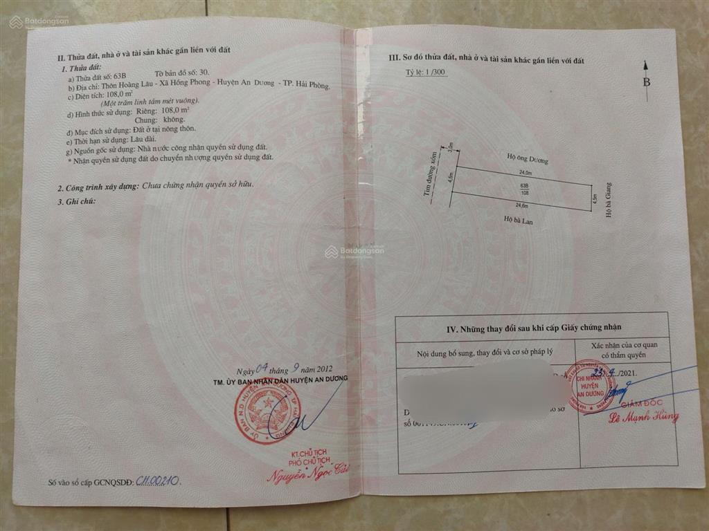 Bán đất tại tdp hoàng lâu phường an phong