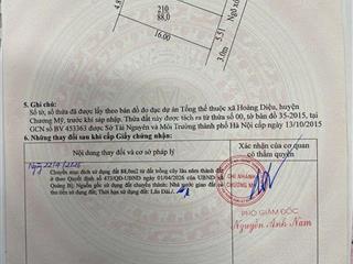Bán 88m đất ở thôn trại hạ xã hoàng diệu, giáp tt kim bài, cách hà đông 12km. sổ đỏ.  0858 225 ***