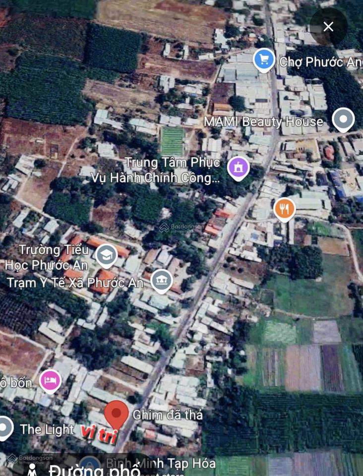 Ban nhà mặt tiền hùng vương phước an gan chợ xã