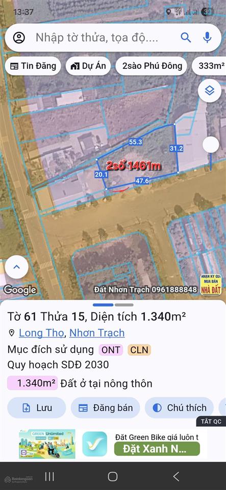 Bán đất long thọ gần tái định cư long thọ thích hợp kho xưởng vv