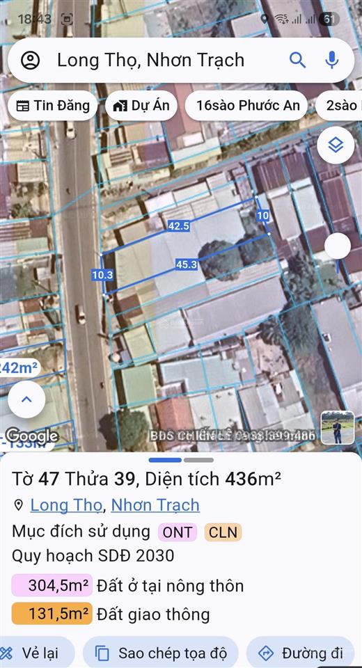 Bán long thọ hiệp phước mặt tiền hùng vương