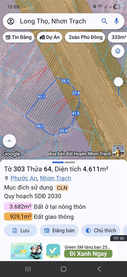 Bán đất long thọ mặt tiền trường chinh