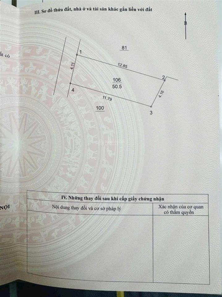 Nhỉnh 120tr/m đất phúc lợi, dt 51m, mt= hậu 4.1m, ô tô vào đất, cách ô tô tránh đỗ ngày đêm 50m