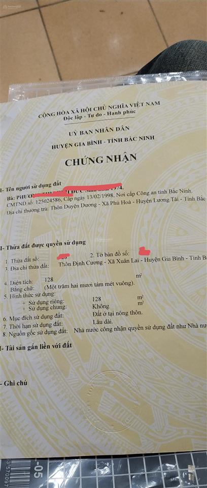 Cc cần bán lô thổ cư mặt ql17 đoạn xuân lai, gia bình, bắc ninh