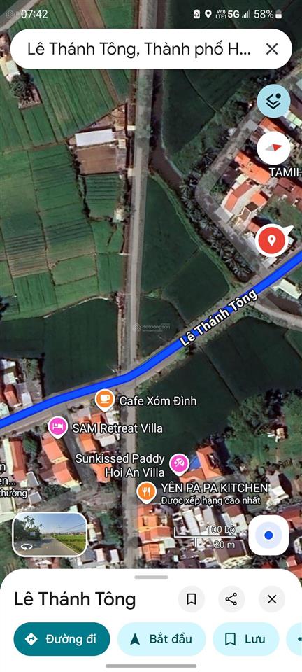 Lô góc view lúa 2 mặt tiền lê thánh tông cẩm châu hội an