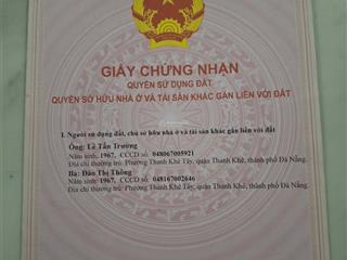 Bán đất tại 100, đường dũng sĩ thanh khê, 9 tỷ vnd, 80 m2, view đẹp uy tín